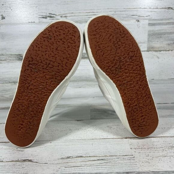 Superga Women's Platform Sneaker White Canvas Low Top Lace Up Shoes Size 6.5 - Picture 7 of 8